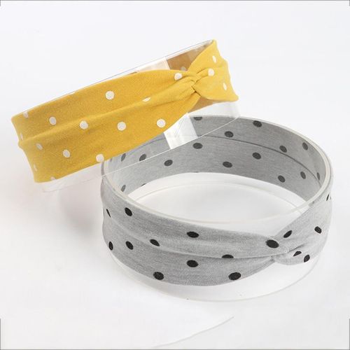 European and American Cute Dotted Prints Cross Hair Band Babies' Headwear Cotton Children's Hair Accessories Headband