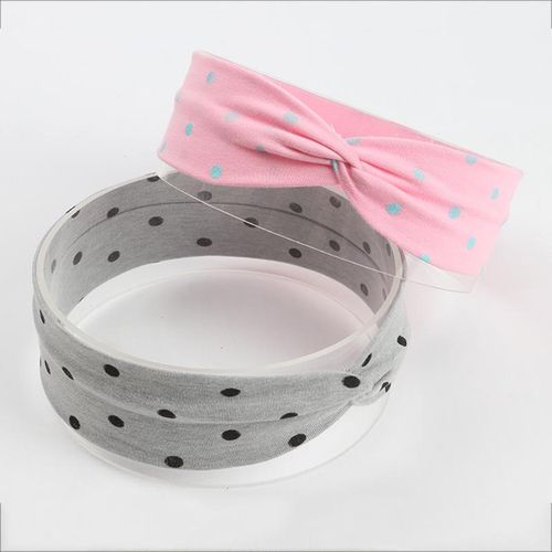 European and American Cute Dotted Prints Cross Hair Band Babies' Headwear Cotton Children's Hair Accessories Headband