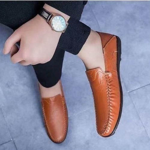 Men's Casual Shoes Flats Breathable Loafers Shoes Brown