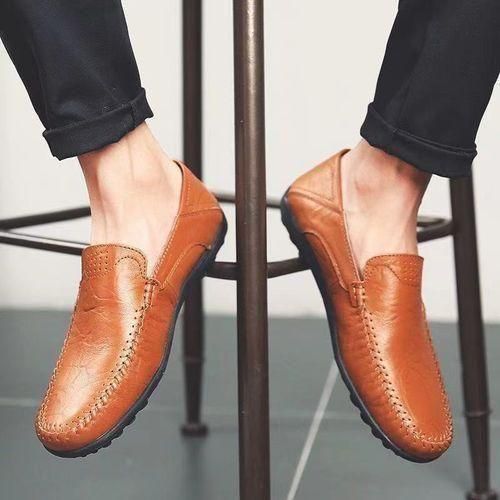 Men's Casual Shoes Flats Breathable Loafers Shoes Brown