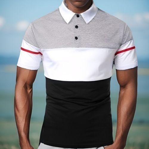 Berrykey Mens Office Polos Shirts Casual Joggers Short Sleeve Tshirt Top Multicolour