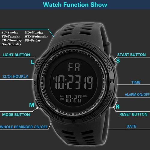 Large Dial Multi-function Sports Electronic Watch