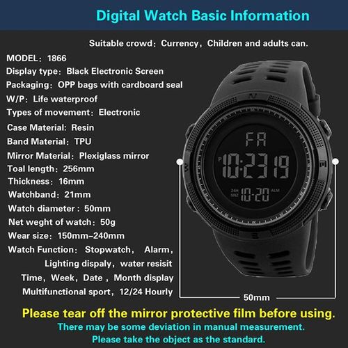 Large Dial Multi-function Sports Electronic Watch