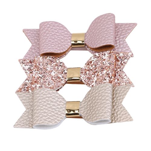 Hair Clip Combination Sets Bright Gelette Bow Clip Litchi