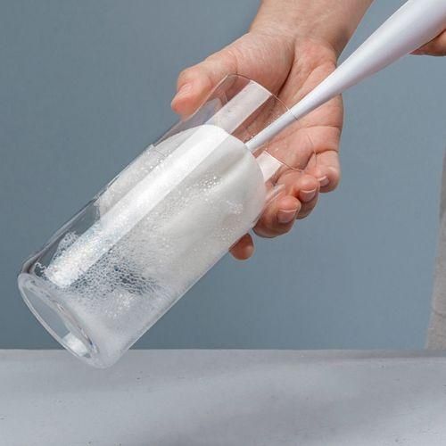 Long Handle Sponge Cup Brush Mug Cleaning Brush Bottle Brush Glass Cup BrushWhite
