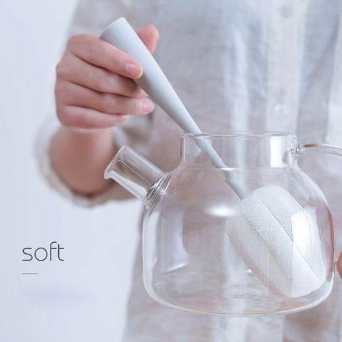 Long Handle Sponge Cup Brush Mug Cleaning Brush Bottle Brush Glass Cup BrushWhite