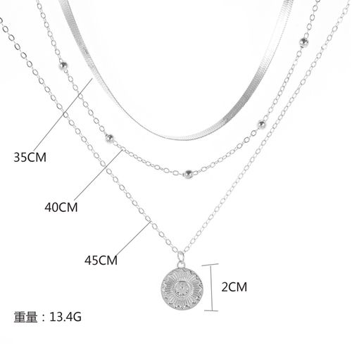 Popular Personality New Simple Multi Layered Lotus Pendant Necklace Neckchain