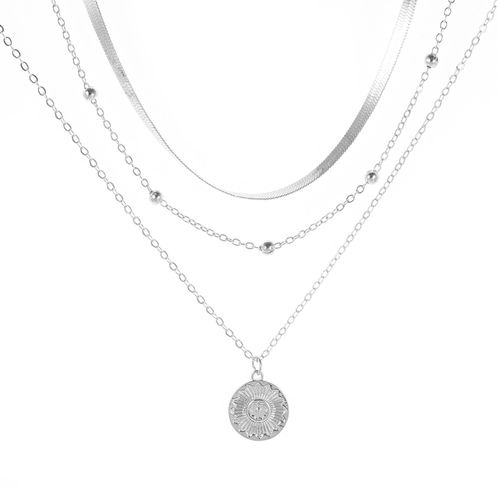 Popular Personality New Simple Multi Layered Lotus Pendant Necklace Neckchain