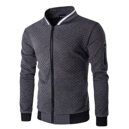 Berrykey Men's Casual Windbreak Lightweight Blazer Jacket & Coats Dark Gray