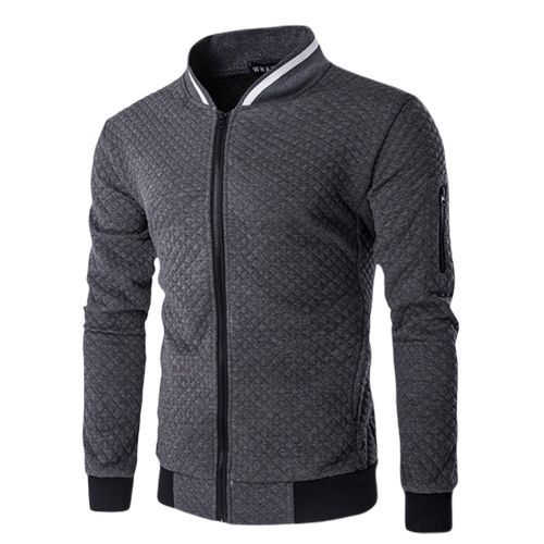 Berrykey Men's Casual Windbreak Lightweight Blazer Jacket & Coats Dark Gray