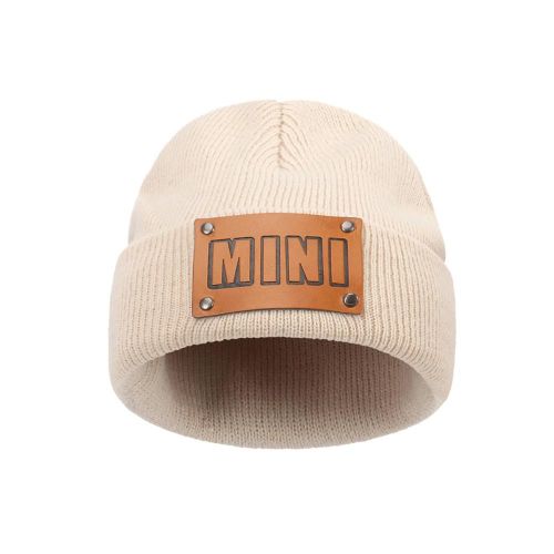 Kids Knit Cuffed Beanie Winter Hats with Soft Woolen Thread Hip-Hop Lightweight MINI Pattern Headcovers for Girls Boys Infants Toddlers Student,Beige NO5111