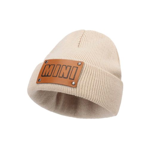 Kids Knit Cuffed Beanie Winter Hats with Soft Woolen Thread Hip-Hop Lightweight MINI Pattern Headcovers for Girls Boys Infants Toddlers Student,Beige NO5111