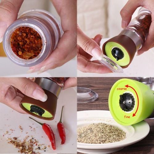 MultiFunction Seasoning Tank Kitchen Gadget Manual Creative Pepper GrinderBlack