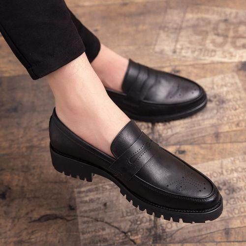Men's Oxfords Formal Flat Business Shoes Loafers Italian Official Black