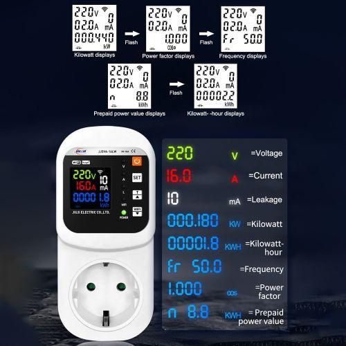 WIFI TY APP Smart Socket 16A LCD Display Socket With
