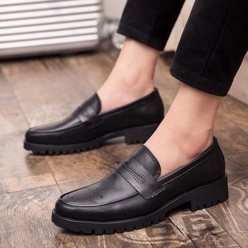 Men's Oxfords Formal Flat Business Shoes Loafers Italian Official Black