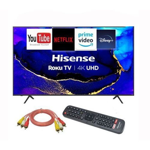 Hisense 50" Smart 4K Ultra HD TV with HDR + Audio Video Banana Cable - Black