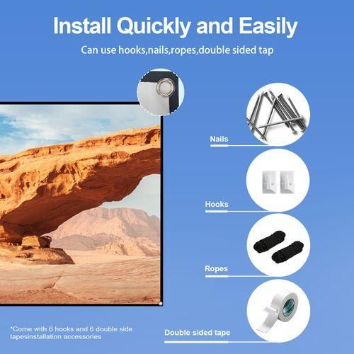 72inch Portable HD Projector Screen 16:9 Projection Screen