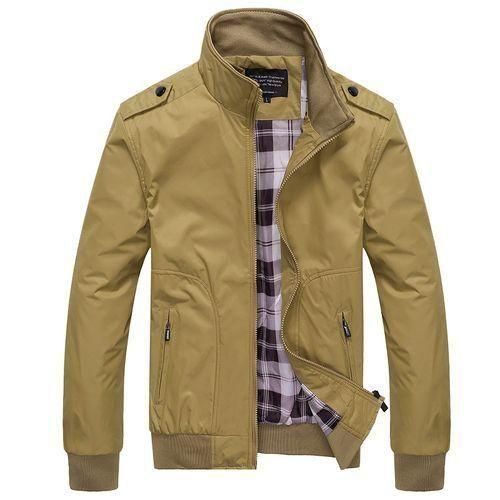 Berrykey Mens Thick Bomber Lightweight Jackets Autumn Blazer Winter Windbreaker Coats Khaki