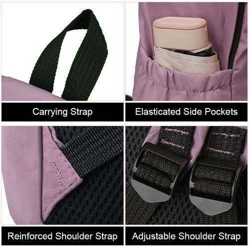 STY Ladies Backpack Women Lightweight Laptop Bag Nylon School Bags - Pale Purple