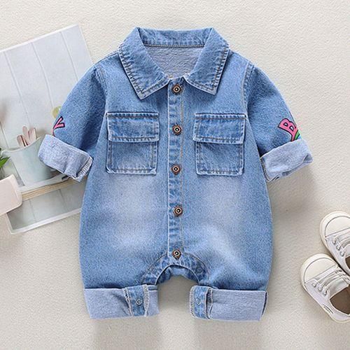 Autumn Newborn Cowboy Jumpsuits Clothes Long Sleeve Rompers