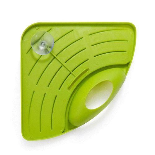 Practical Kitchen Sink Corner Storage Rack Sponge Holder Wall Mounted TrayGreen