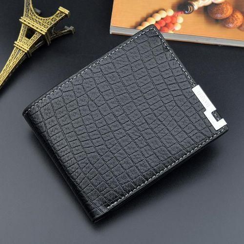 STY Men Geometric Pattern Billfold Business Wallets Horizontal Credit Card Holder
