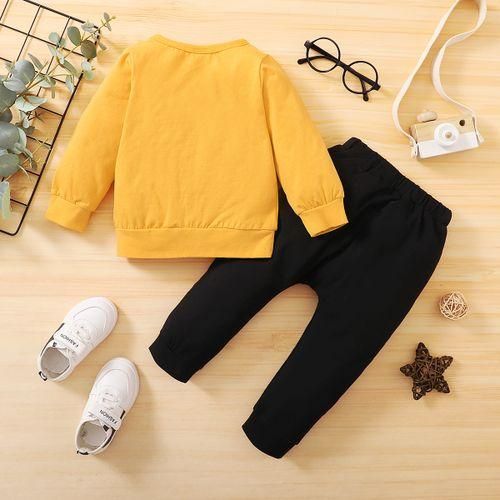 Mini Boss Baby Boys Fashion Long Sleeves Outfit Set-yellow