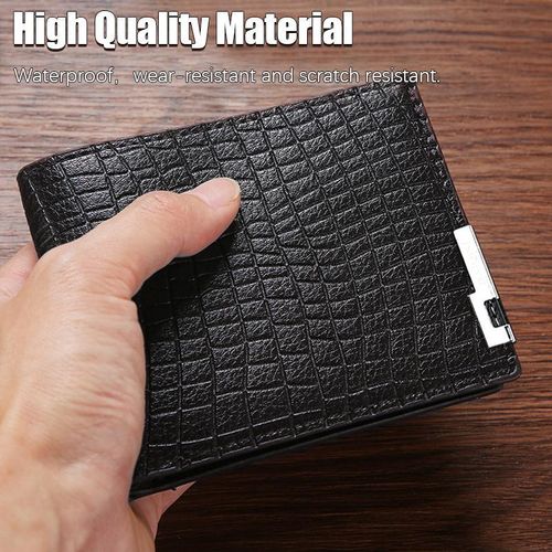 STY Men Geometric Pattern Billfold Business Wallets Horizontal Credit Card Holder