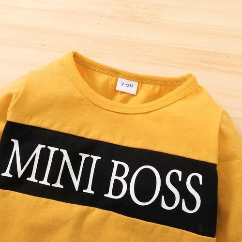 Mini Boss Baby Boys Fashion Long Sleeves Outfit Set-yellow