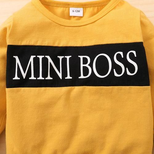 Mini Boss Baby Boys Fashion Long Sleeves Outfit Set-yellow