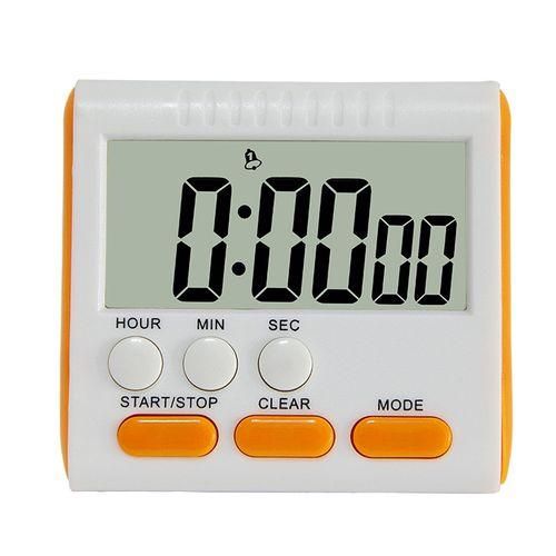 Kitchen Timer 24 Hours Digital Alarm Clock LCD Screen Magnetic Backing For Cooking BakingOrange