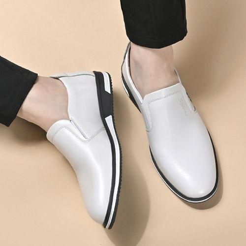 Men's Casual Oxfords Pu Leather Loafers Brogues Shoes Wedding White