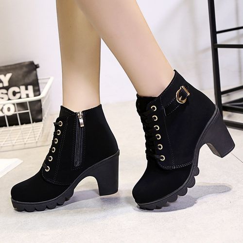 Mateamoda Women Shoes Boots Heels Martin Boots Ankle Boots Ladies Shoes Combat Boots
