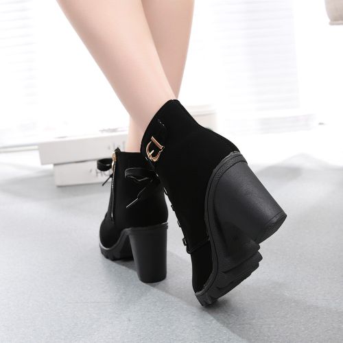 Mateamoda Women Shoes Boots Heels Martin Boots Ankle Boots Ladies Shoes Combat Boots