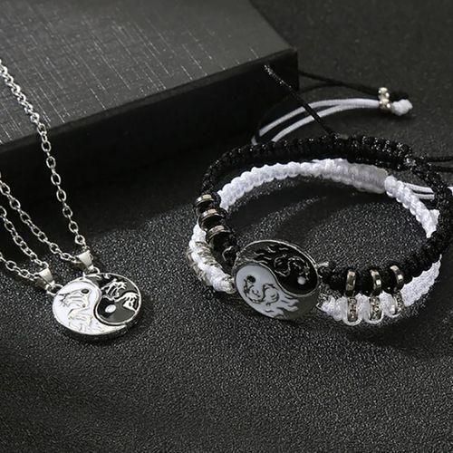 Genelec 2 In1 Dragon Tai Chi Adjustable Bracelets Couple Jewelry