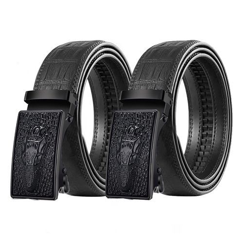 2 Pieces  Leather Automatic Buckle Belt Godzilla Monster