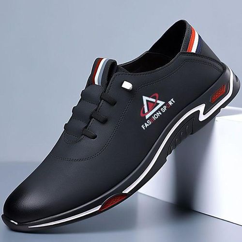 New Soft Sole Leather Shoes For Men Slip On Loafers - Black
