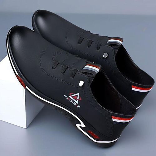 New Soft Sole Leather Shoes For Men Slip On Loafers - Black