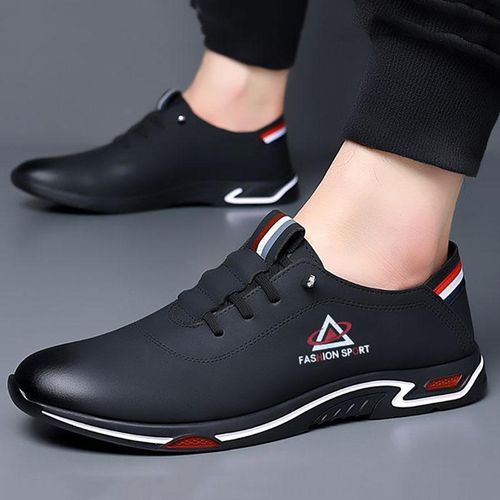 New Soft Sole Leather Shoes For Men Slip On Loafers - Black