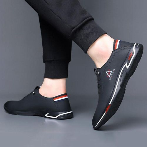 New Soft Sole Leather Shoes For Men Slip On Loafers - Black