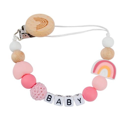 Baby Pacifier Clip Anti-Drop Chain Mini Silicone Beaded Pacifier Clips for Baby Girls and Boys,05 NO5238