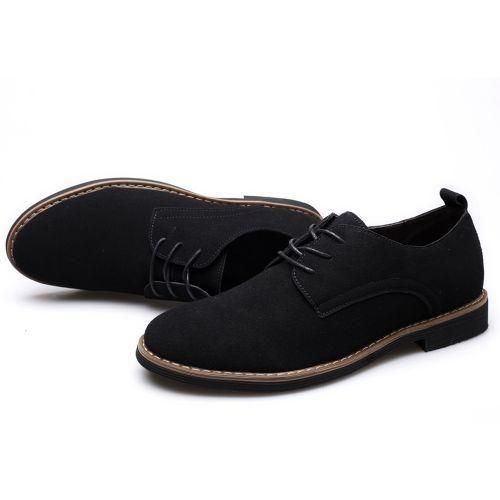 Men Oxfords Office Loafers PU Suede Wedding Formal Chelsea Shoes Corporate Black