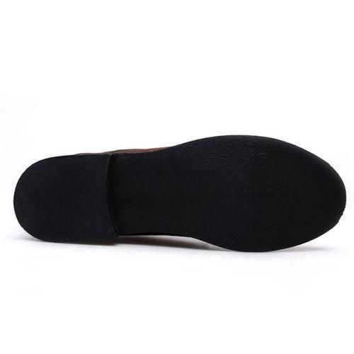 Men Oxfords Office Loafers PU Suede Wedding Formal Chelsea Shoes Corporate Black