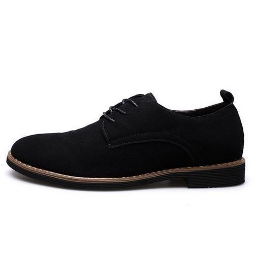 Men Oxfords Office Loafers PU Suede Wedding Formal Chelsea Shoes Corporate Black