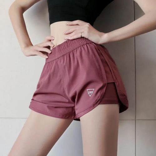 Fake Two-piece Anti Glare Loose And Quick Drying Sports Shorts For Women's Summer Slim Training,