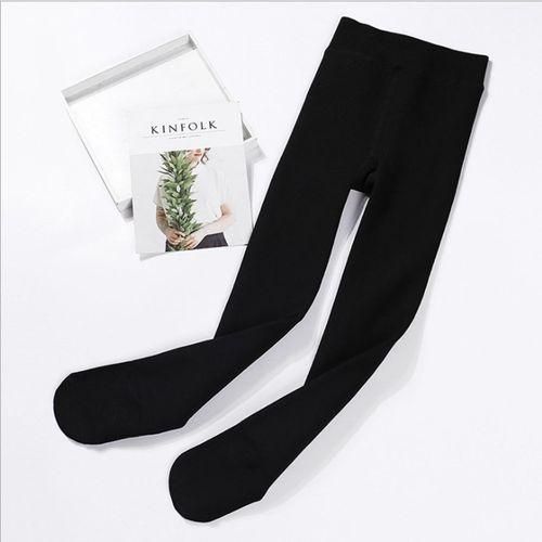 915 Generation Children's Winter Fleece Thickened Dance Socks Dance Socks Warm OnePiece PantsWhite FootedL