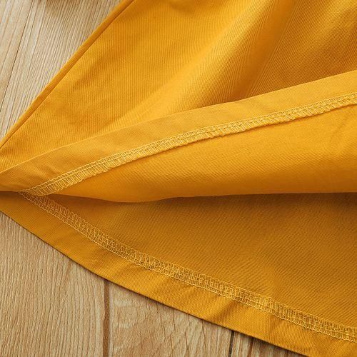 Kids Girls Long Sleeve Dress Floral Yellow Ruffle Aline Dress Holiday Partry Ball Prom