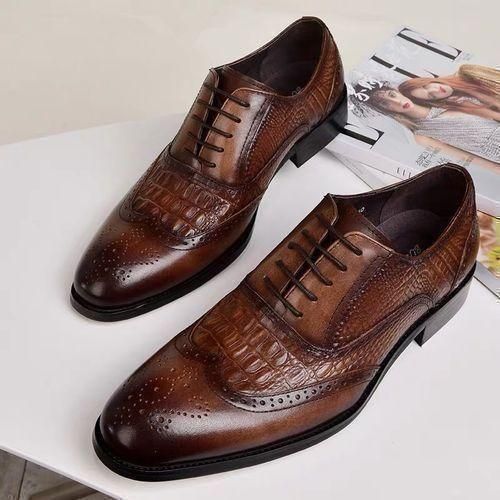 Men's Brogues Oxford Wedding Party Loafers & Slip-Ons Shoes Vintage Brown