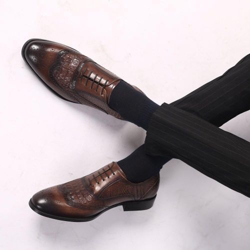 Men's Brogues Oxford Wedding Party Loafers & Slip-Ons Shoes Vintage Brown